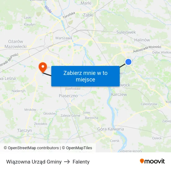 Wiązowna Urząd Gminy to Falenty map