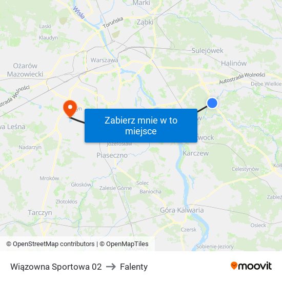 Wiązowna Sportowa 02 to Falenty map