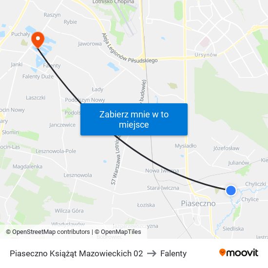 Piaseczno Książąt Mazowieckich 02 to Falenty map