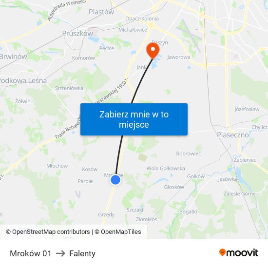 Mroków 01 to Falenty map