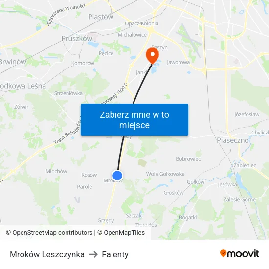 Mroków Leszczynka to Falenty map