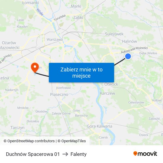 Duchnów Spacerowa 01 to Falenty map