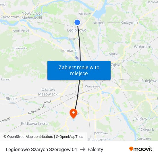 Legionowo Szarych Szeregów 01 to Falenty map