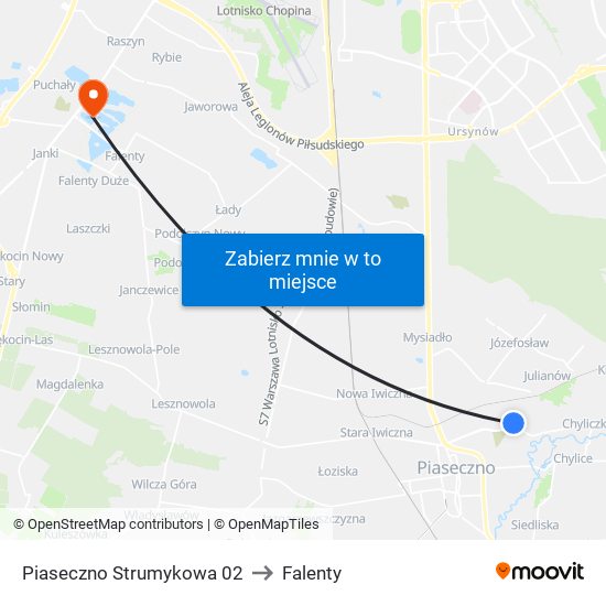 Piaseczno Strumykowa 02 to Falenty map