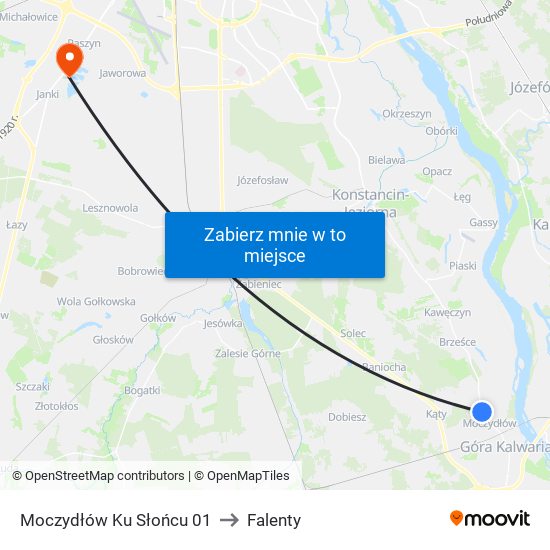 Moczydłów Ku Słońcu 01 to Falenty map