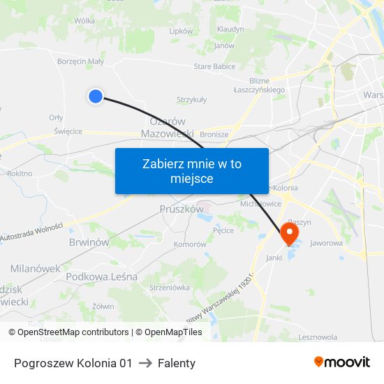 Pogroszew Kolonia 01 to Falenty map