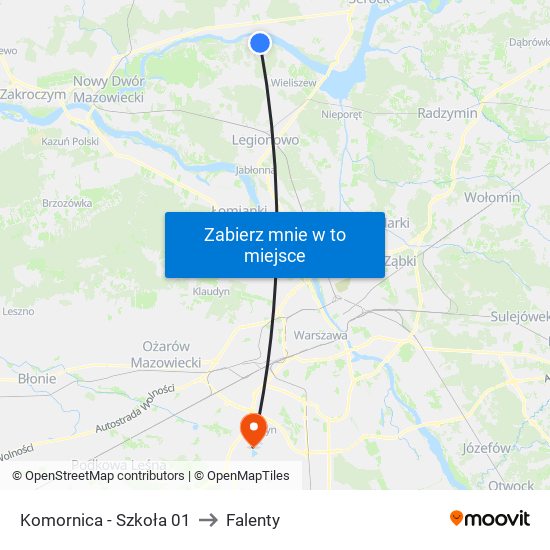 Komornica-Szkoła to Falenty map