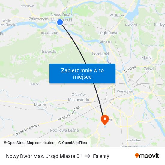 Nowy Dwór Maz. Urząd Miasta 01 to Falenty map