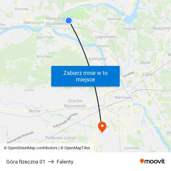 Góra Rzeczna 01 to Falenty map