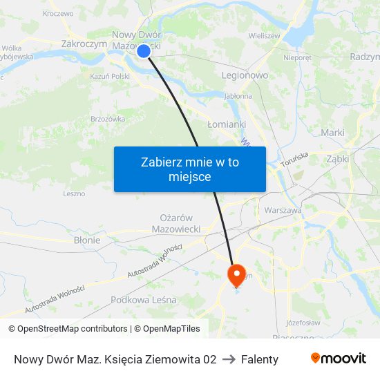 Nowy Dwór Maz. Księcia Ziemowita 02 to Falenty map