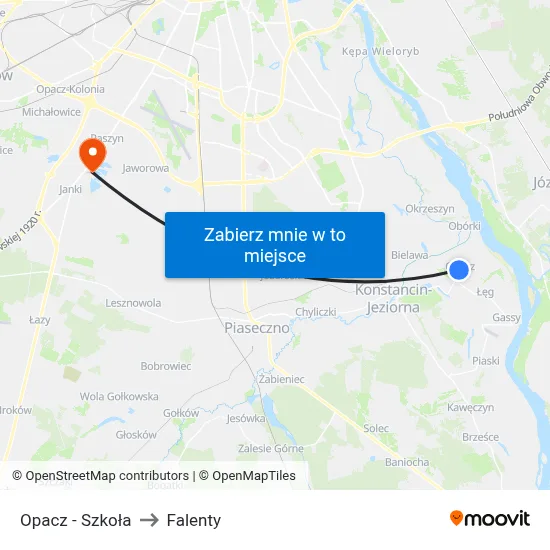 Opacz - Szkoła to Falenty map