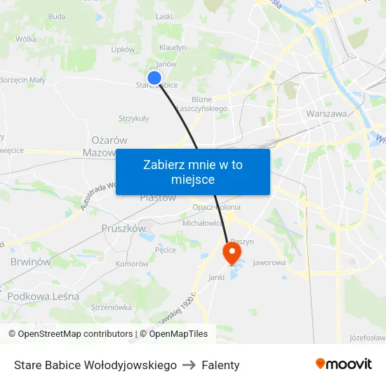 Stare Babice Wołodyjowskiego to Falenty map