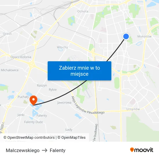 Malczewskiego to Falenty map