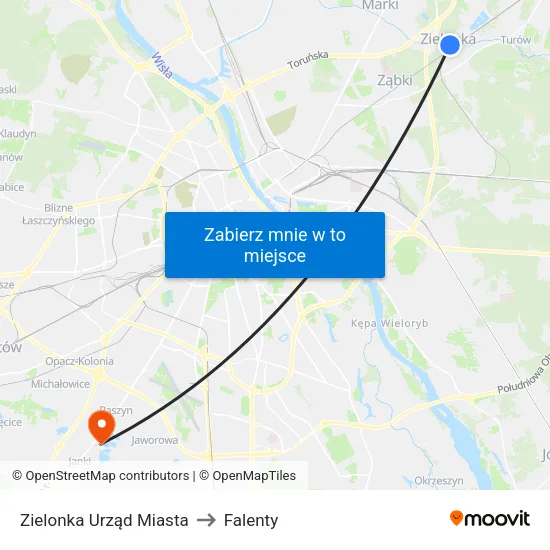 Zielonka Urząd Miasta to Falenty map