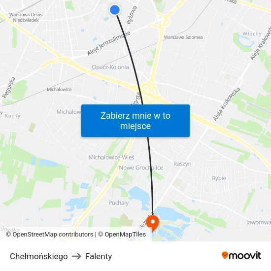 Chełmońskiego to Falenty map