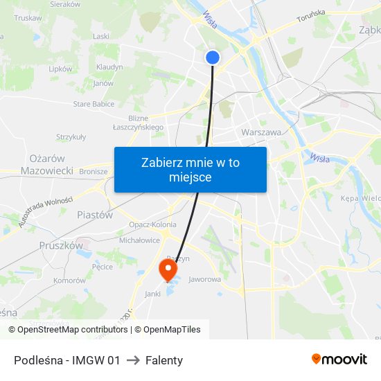 Podleśna - IMGW 01 to Falenty map