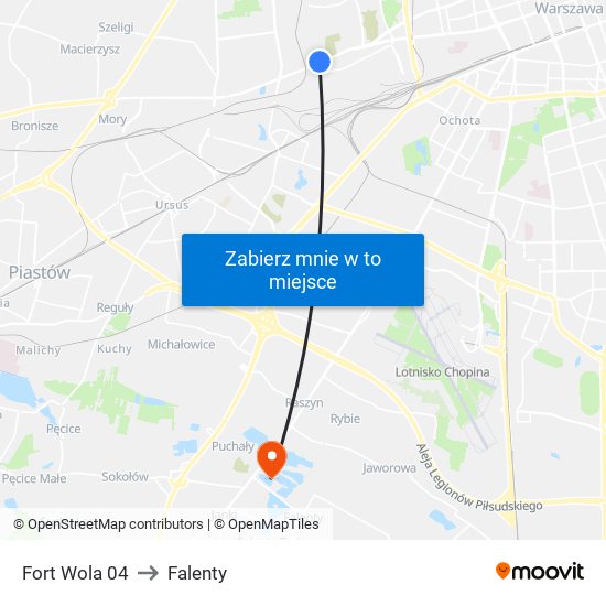 Fort Wola 04 to Falenty map