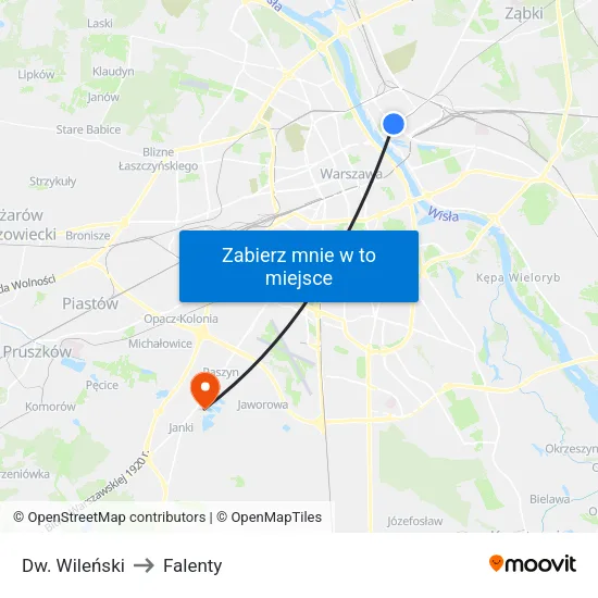 Dw. Wileński to Falenty map