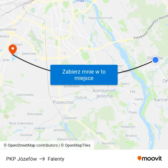 PKP Józefów to Falenty map