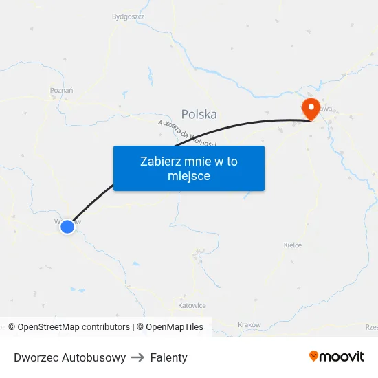 Dworzec Autobusowy to Falenty map