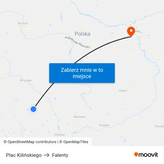 Plac Kilińskiego to Falenty map
