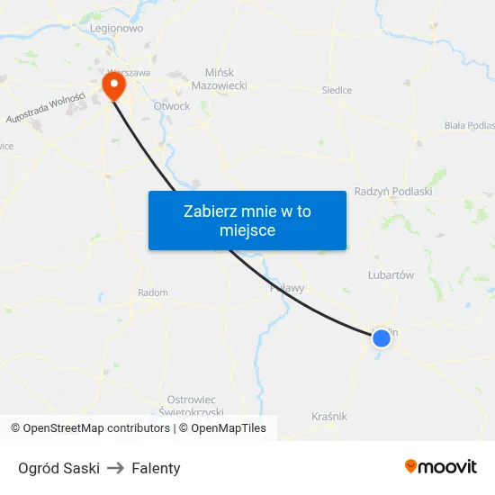 Ogród Saski to Falenty map