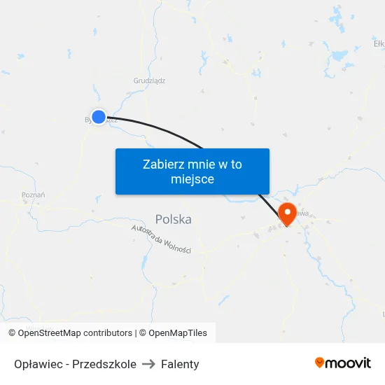 Opławiec - Przedszkole to Falenty map