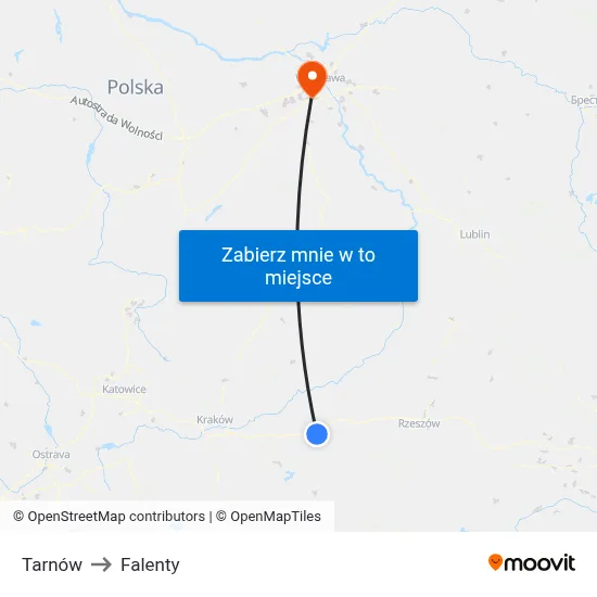 Tarnów to Falenty map