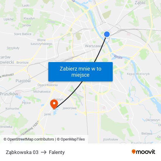 Ząbkowska 03 to Falenty map