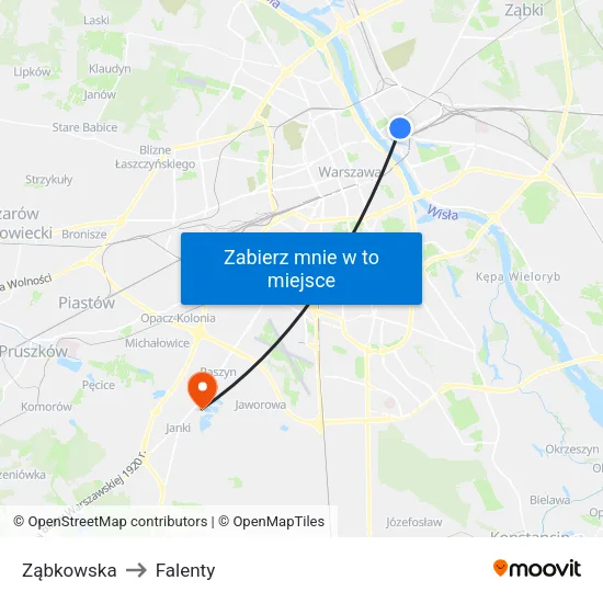Ząbkowska to Falenty map