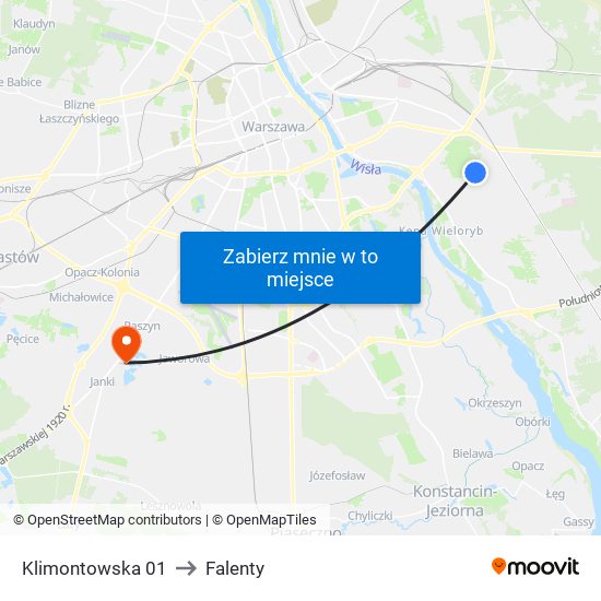 Klimontowska 01 to Falenty map