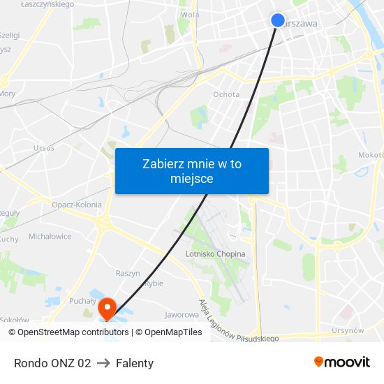 Rondo ONZ 02 to Falenty map