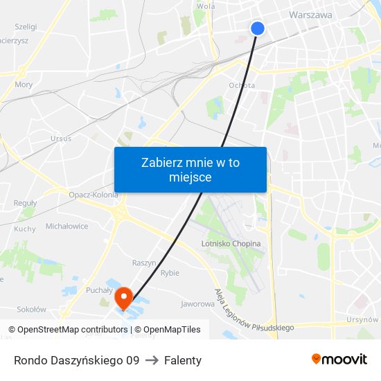Rondo Daszyńskiego 09 to Falenty map