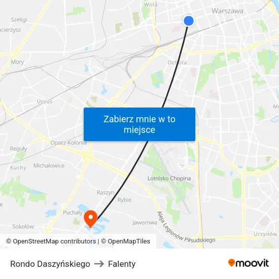 Rondo Daszyńskiego to Falenty map