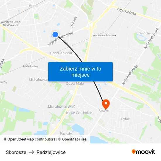 Skorosze to Radziejowice map