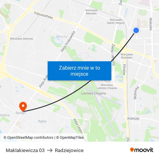 Maklakiewicza 03 to Radziejowice map