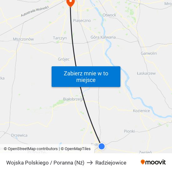 Wojska Polskiego / Poranna (Nż) to Radziejowice map