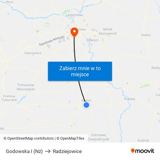 Godowska I  (Nż) to Radziejowice map