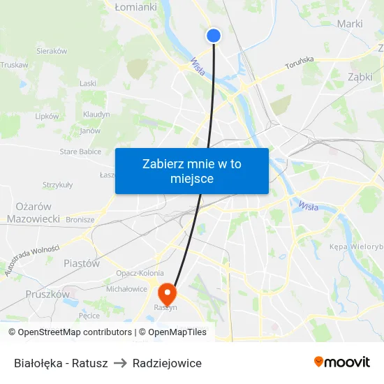 Białołęka - Ratusz to Radziejowice map