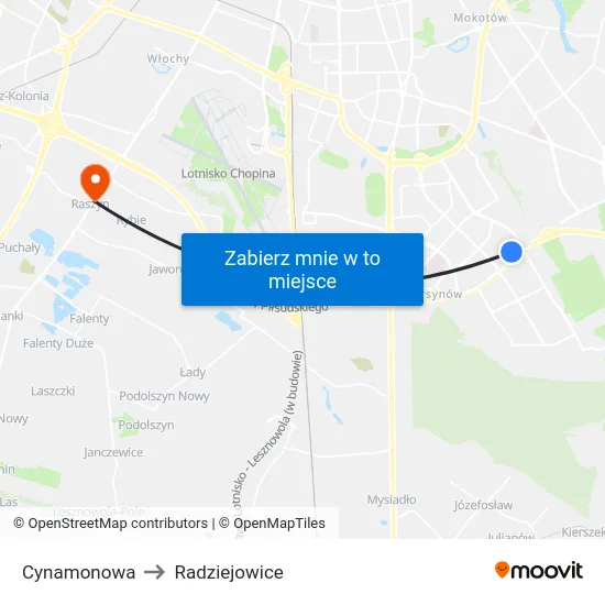 Cynamonowa to Radziejowice map