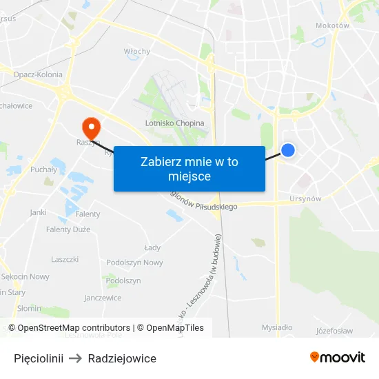 Pięciolinii to Radziejowice map