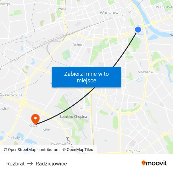 Rozbrat to Radziejowice map