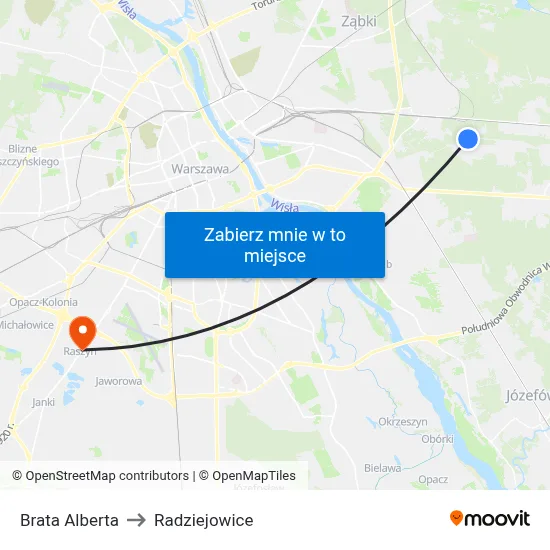 Brata Alberta to Radziejowice map