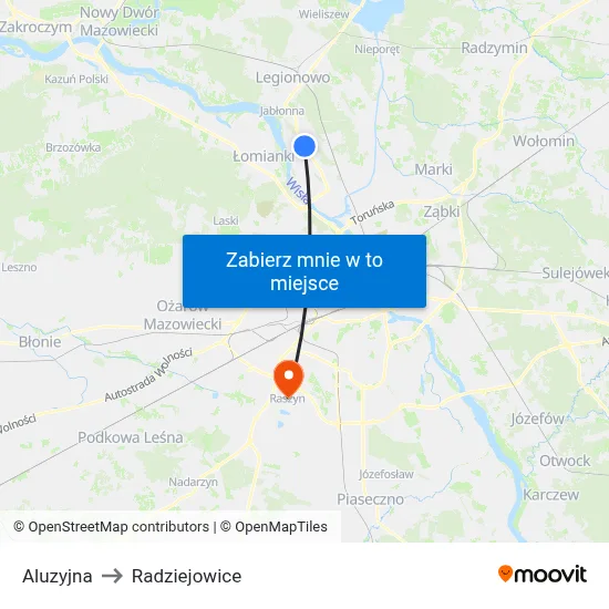 Aluzyjna to Radziejowice map