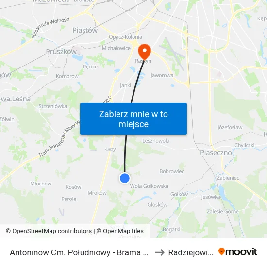 Antoninów Cm. Południowy - Brama Płd. to Radziejowice map