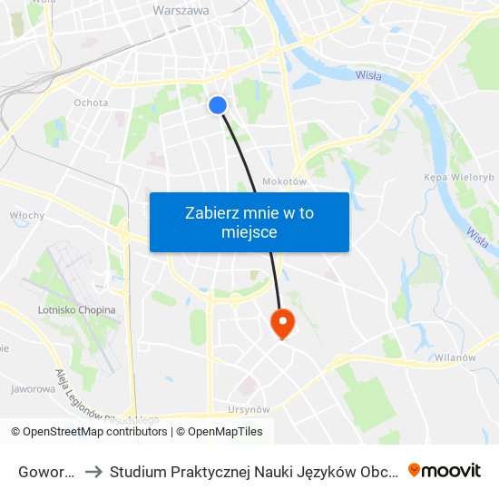 Goworka 02 to Studium Praktycznej Nauki Języków Obcych (SPNJO) SGGW map