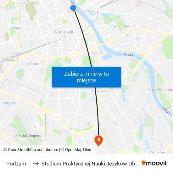 Podzamcze 02 to Studium Praktycznej Nauki Języków Obcych (SPNJO) SGGW map