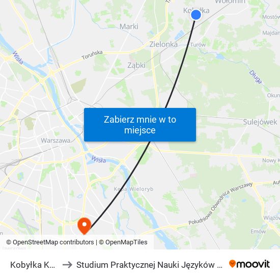 Kobyłka Kościół 02 to Studium Praktycznej Nauki Języków Obcych (SPNJO) SGGW map