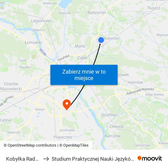 Kobyłka Radzymińska 02 to Studium Praktycznej Nauki Języków Obcych (SPNJO) SGGW map