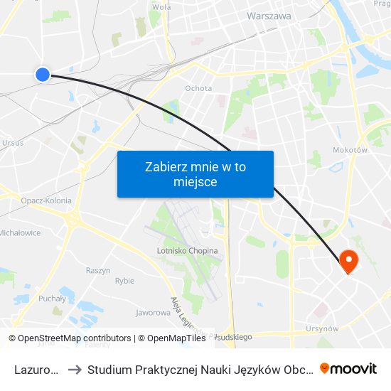 Lazurowa 01 to Studium Praktycznej Nauki Języków Obcych (SPNJO) SGGW map